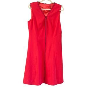 Tahari Lucine Dress Coral Pink Zip Dress Women’s Sz 14 Conservative Workwear